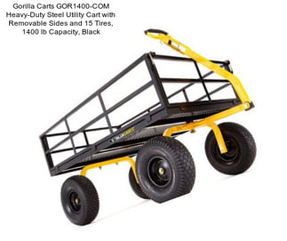 Gorilla Carts GOR1400-COM Heavy-Duty Steel Utility Cart with Removable Sides and 15\
