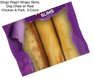 Dingo Wag\'n Wraps Slims Dog Chew w/ Real Chicken & Pork, 3-Count