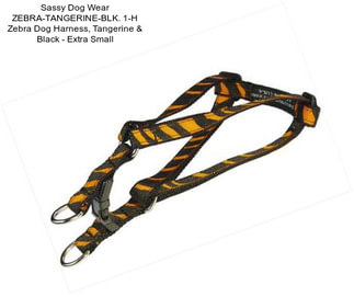 Sassy Dog Wear ZEBRA-TANGERINE-BLK. 1-H Zebra Dog Harness, Tangerine & Black - Extra Small