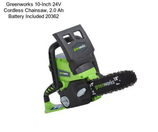 Greenworks 10-Inch 24V Cordless Chainsaw, 2.0 Ah Battery Included 20362