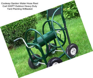 Costway Garden Water Hose Reel Cart 300FT Outdoor Heavy Duty Yard Planting W/Basket