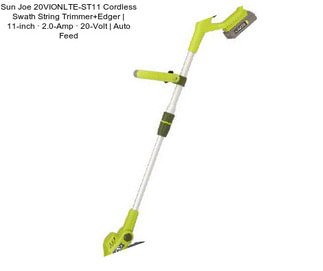 Sun Joe 20VIONLTE-ST11 Cordless Swath String Trimmer+Edger | 11-inch · 2.0-Amp · 20-Volt | Auto Feed