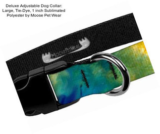 Deluxe Adjustable Dog Collar: Large, Tie-Dye, 1 inch Sublimated Polyester by Moose Pet Wear