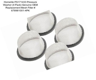 Homelite PS171433 Pressure Washer (4 Pack) Genuine OEM Replacement Mesh Filter # 678981001-4PK