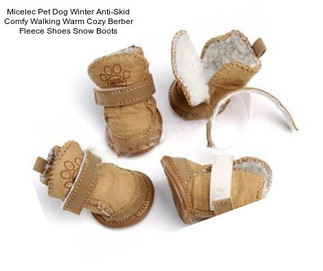 Micelec Pet Dog Winter Anti-Skid Comfy Walking Warm Cozy Berber Fleece Shoes Snow Boots