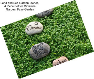 Land and Sea Garden Stones, 4 Piece Set for Miniature Garden, Fairy Garden
