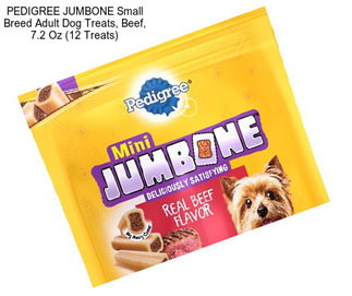 PEDIGREE JUMBONE Small Breed Adult Dog Treats, Beef, 7.2 Oz (12 Treats)