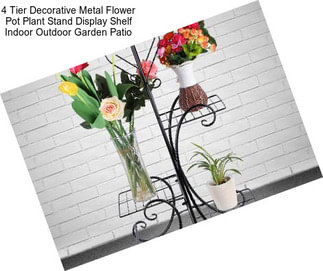 4 Tier Decorative Metal Flower Pot Plant Stand Display Shelf Indoor Outdoor Garden Patio