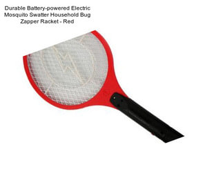 Durable Battery-powered Electric Mosquito Swatter Household Bug Zapper Racket - Red