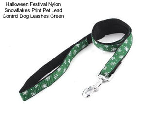 Halloween Festival Nylon Snowflakes Print Pet Lead Control Dog Leashes Green