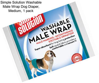 Simple Solution Washable Male Wrap Dog Diaper, Medium, 1 pack