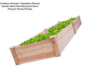 Costway Wooden Vegetable Raised Garden Bed Patio Backyard Grow Flowers Plants Planter