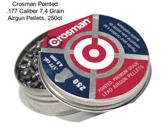 Crosman Pointed .177 Caliber 7.4 Grain Airgun Pellets, 250ct