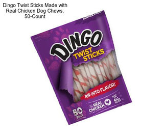 Dingo Twist Sticks Made with Real Chicken Dog Chews, 50-Count