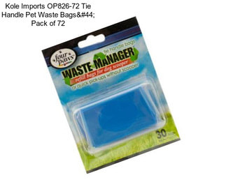 Kole Imports OP826-72 Tie Handle Pet Waste Bags, Pack of 72