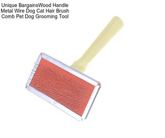 Unique BargainsWood Handle Metal Wire Dog Cat Hair Brush Comb Pet Dog Grooming Tool