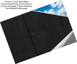 6\' Feet x 1\' Feet Solid Black Commercial Privacy Fence Screen Custom Available 3 Years Warranty 130 GSM 88% Blockage