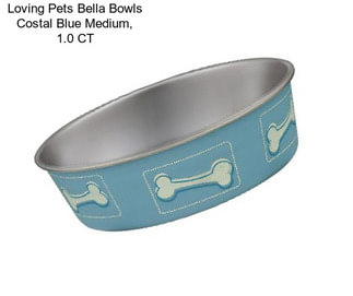 Loving Pets Bella Bowls Costal Blue Medium, 1.0 CT