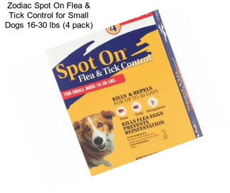 Zodiac Spot On Flea & Tick Control for Small Dogs 16-30 lbs (4 pack)