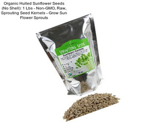 Organic Hulled Sunflower Seeds (No Shell): 1 Lbs - Non-GMO, Raw, Sprouting Seed Kernels - Grow Sun Flower Sprouts