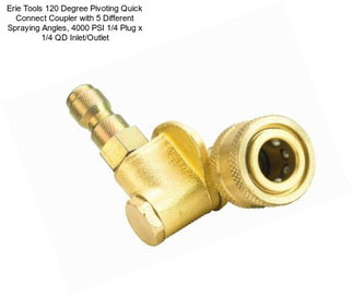 Erie Tools 120 Degree Pivoting Quick Connect Coupler with 5 Different Spraying Angles, 4000 PSI 1/4\