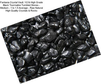 Fantasia Crystal Vault: 1/2 lb High Grade Black Tourmaline Tumbled Stones - Medium - 1\