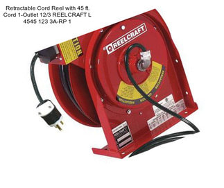 Retractable Cord Reel with 45 ft. Cord 1-Outlet 12/3 REELCRAFT L 4545 123 3A-RP 1