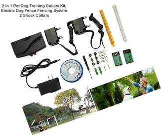 2 in 1 Pet Dog Training Collars Kit, Electric Dog Fence Fencing System 2 Shock Collars