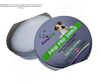 PAW PAD SHIELD for Dogs - Primo Pup Vet Health - All Dog Formula with Natural Cocoa Butter, Shea Butter and Coconut Oil - Paw Pad Protection Wax - Helps with Pad Injury - 2 Ounce Jar