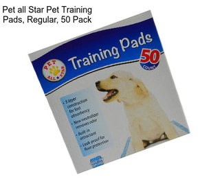 Pet all Star Pet Training Pads, Regular, 50 Pack