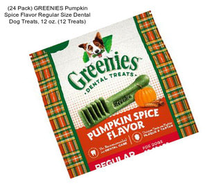 (24 Pack) GREENIES Pumpkin Spice Flavor Regular Size Dental Dog Treats, 12 oz. (12 Treats)