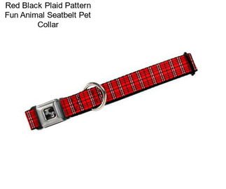 Red Black Plaid Pattern Fun Animal Seatbelt Pet Collar