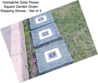 Homebrite Solar Power Square Garden Green Stepping Stones - Set of 3