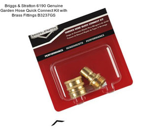 Briggs & Stratton 6190 Genuine Garden Hose Quick Connect Kit with Brass Fittings B3237GS