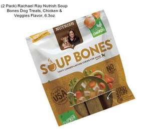 (2 Pack) Rachael Ray Nutrish Soup Bones Dog Treats, Chicken & Veggies Flavor, 6.3oz