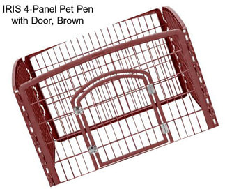 IRIS 4-Panel Pet Pen with Door, Brown