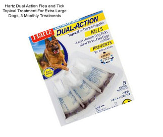 Hartz Dual Action Flea and Tick Topical Treatment For Extra Large Dogs, 3 Monthly Treatments