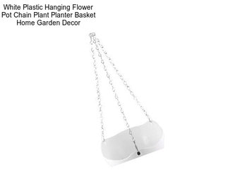 White Plastic Hanging Flower Pot Chain Plant Planter Basket Home Garden Decor