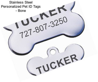 Stainless Steel Personalized Pet ID Tags - Bone