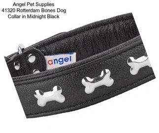 Angel Pet Supplies 41320 Rotterdam Bones Dog Collar in Midnight Black