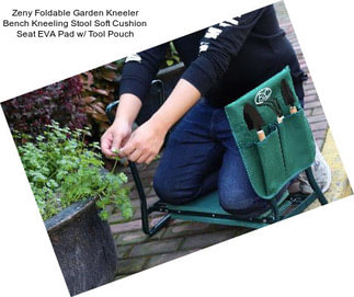 Zeny Foldable Garden Kneeler Bench Kneeling Stool Soft Cushion Seat EVA Pad w/ Tool Pouch