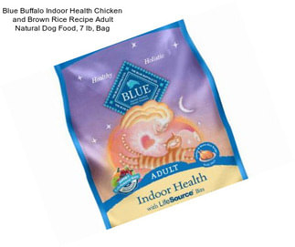 Blue Buffalo Indoor Health Chicken and Brown Rice Recipe Adult Natural Dog Food, 7 lb, Bag