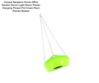 Unique Bargains Home Office Garden Decor Light Green Plastic Hanging Flower Pot Chain Plant Planter Basket