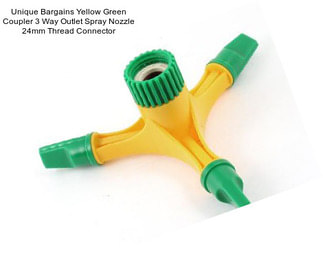 Unique Bargains Yellow Green Coupler 3 Way Outlet Spray Nozzle 24mm Thread Connector