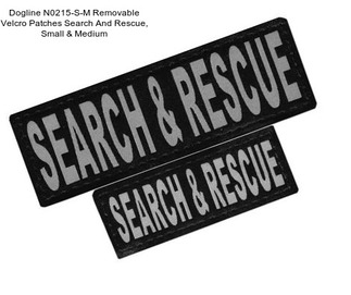 Dogline N0215-S-M Removable Velcro Patches Search And Rescue, Small & Medium