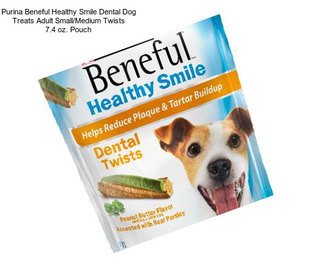 Purina Beneful Healthy Smile Dental Dog Treats Adult Small/Medium Twists 7.4 oz. Pouch