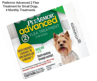 PetArmor Advanced 2 Flea Treatment for Small Dogs, 4 Monthly Treatments