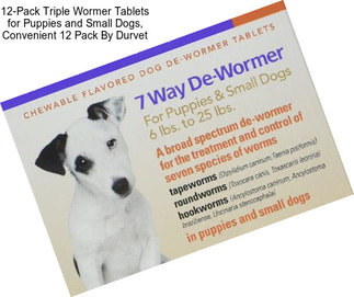 12-Pack Triple Wormer Tablets for Puppies and Small Dogs, Convenient 12 Pack By Durvet