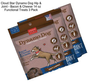 Cloud Star Dynamo Dog Hip & Joint - Bacon & Cheese 14 oz Functional Treats 3 Pack