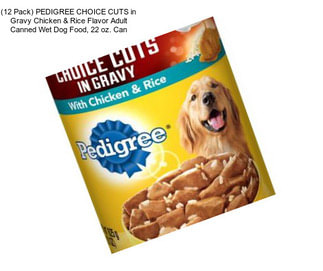 (12 Pack) PEDIGREE CHOICE CUTS in Gravy Chicken & Rice Flavor Adult Canned Wet Dog Food, 22 oz. Can